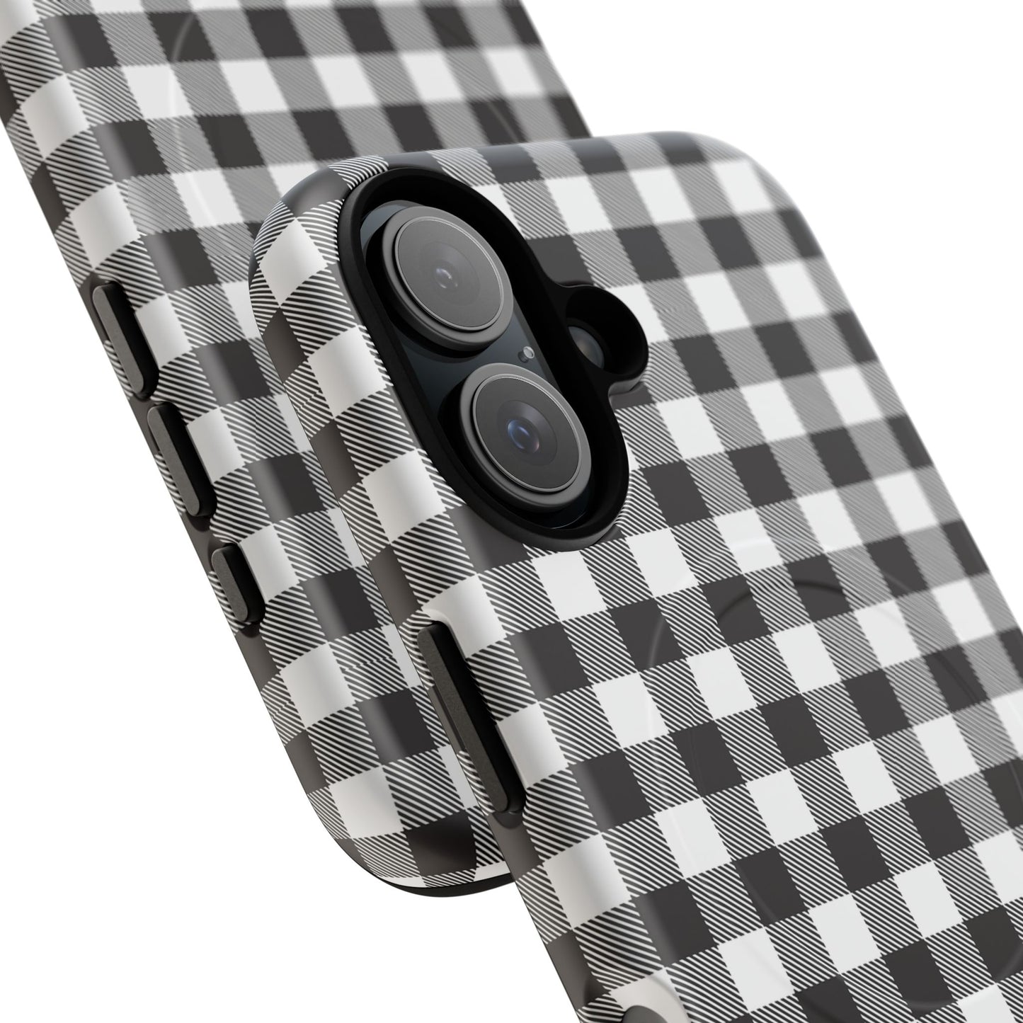Black and White Gingham Phone Case, Tough Magnetic Cases, Stylish Phone Cover, Gift for Her, Trendy Phone Accessory, Checkered Print
