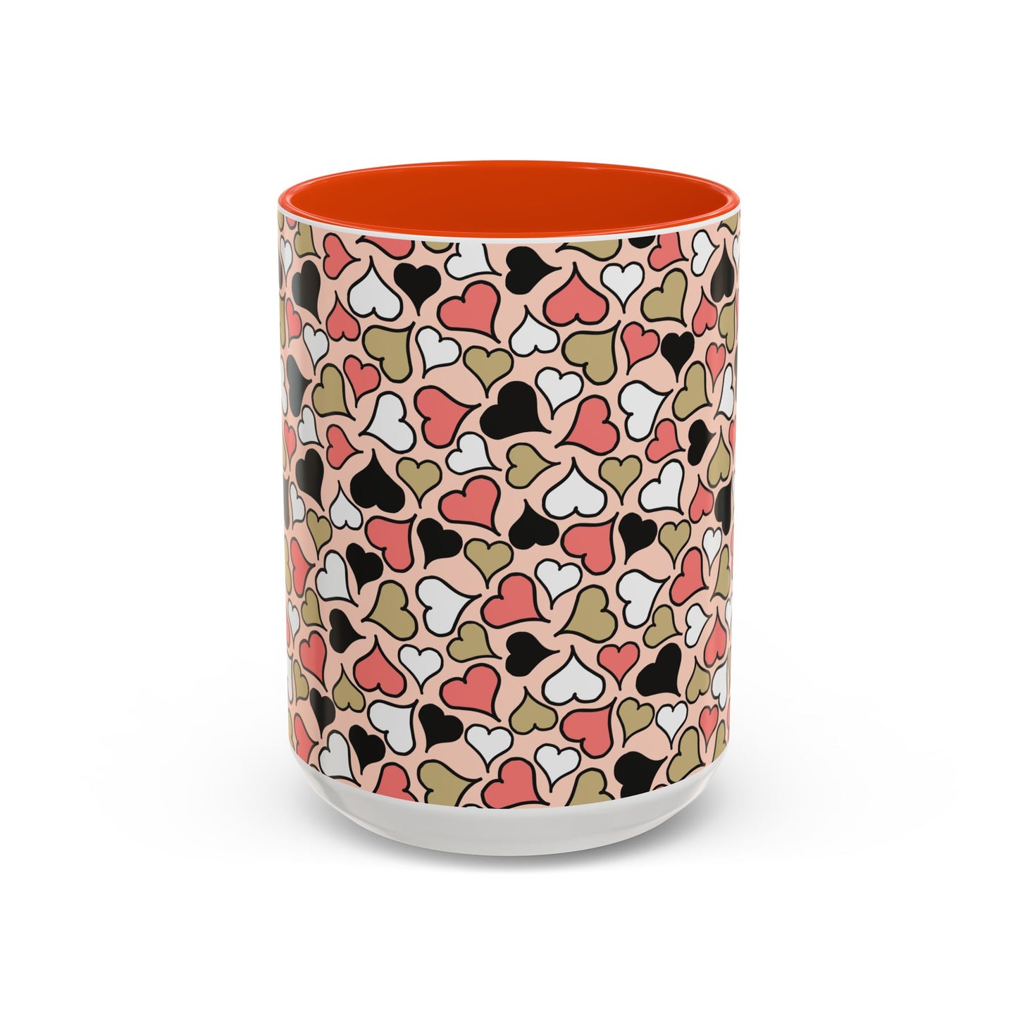 Heart Patterned Coffee Mug - Colorful Love Design, Perfect for Gifts & Celebrations
