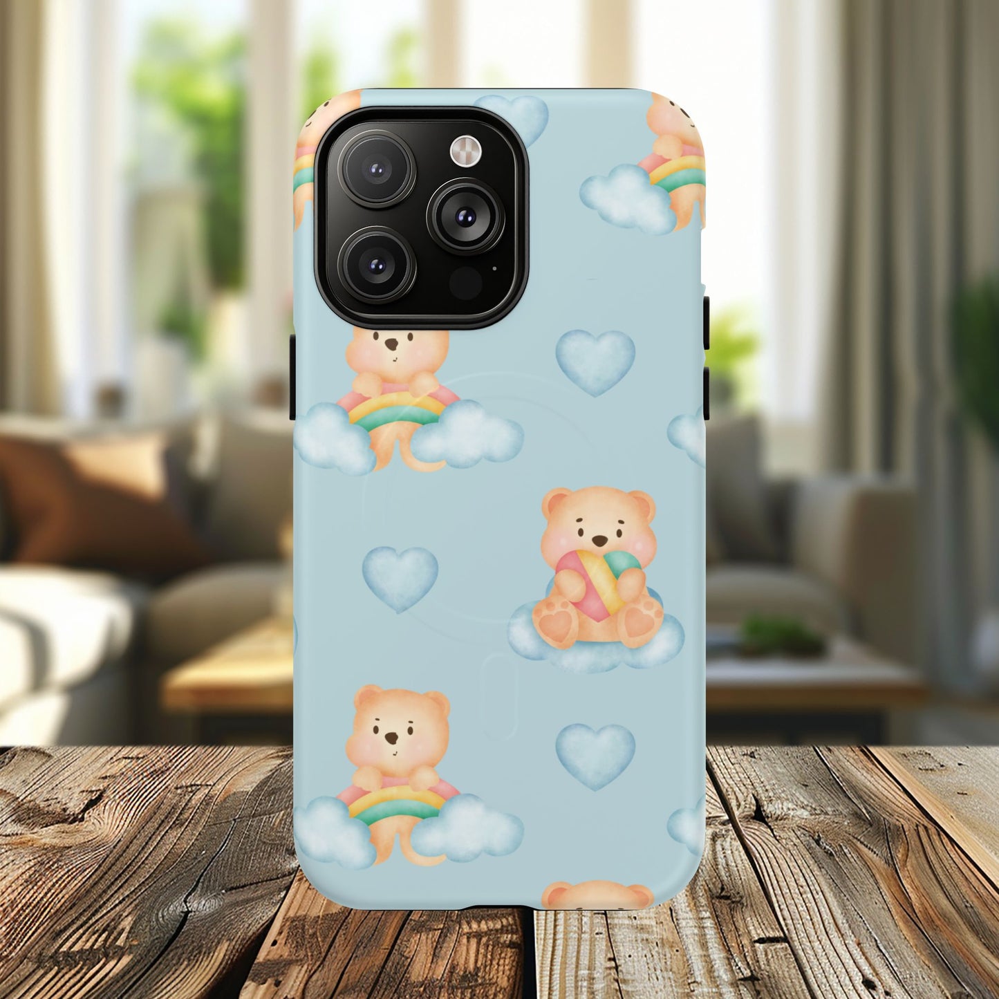 Cute Bear Magnetic iPhone Case, Kid-Friendly iPhone Cover, Stylish Cell Accessory, Gift for Kids, Durable Design for Any Occasion