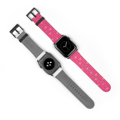 Pink Bow Coquette Watch Band ONLY — Cute Ribbon-Stripes Apple Watch Strap