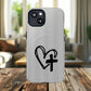 Tough Magnetic Phone Case with Heart & Cross Design, Durable Phone Cover, Unique Gift for Her, Stylish Accessory, Everyday Use
