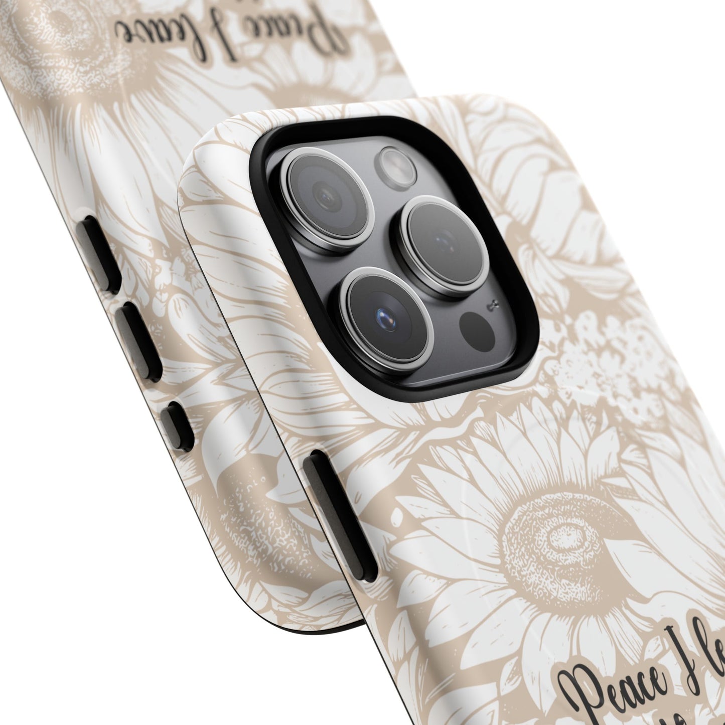 Peace I Leave with You John 14:27,Tough iPhone Magnetic MagSafe® Case Scripture, Sunflower Bible Verse,  iPhone® 13,  14, iPhone 15, iPhone 16, 17, Pro, Pro Max, Plus Cases.
