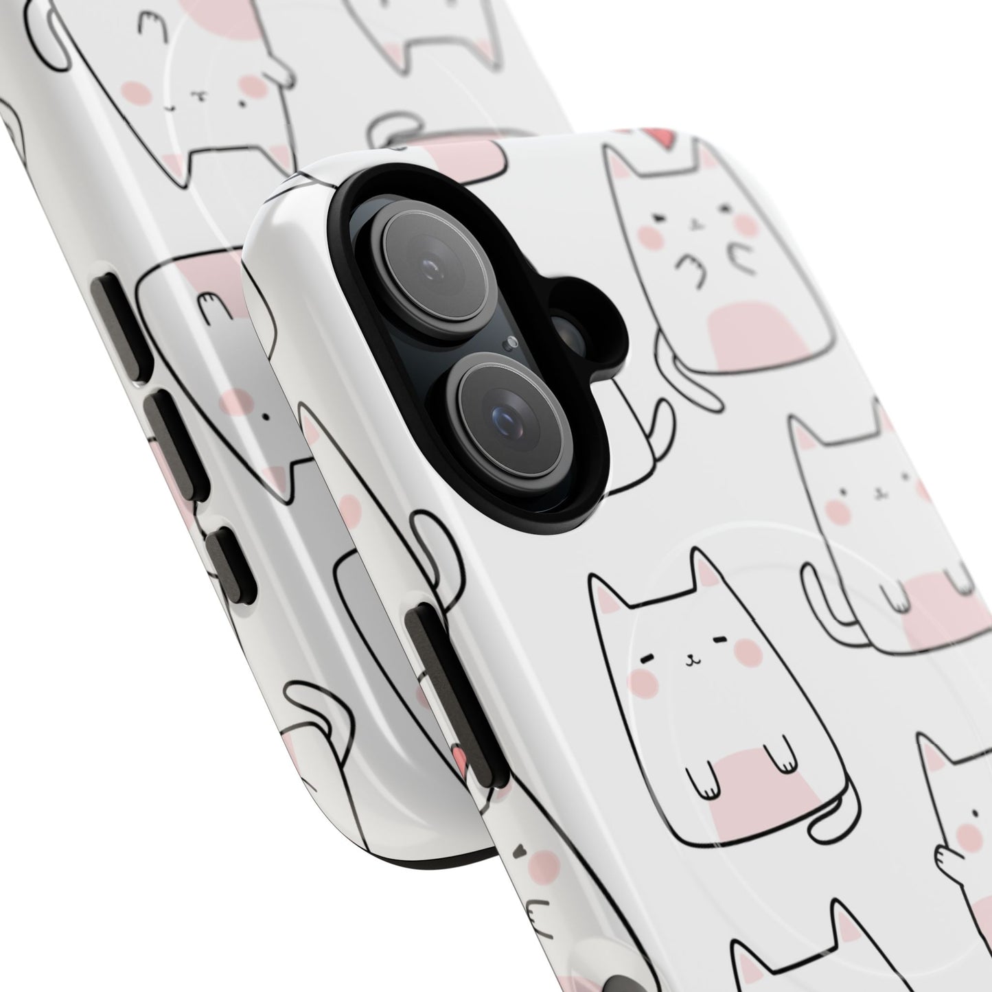 Cute Kawaii Cat Tough Magnetic iPhone Case, Cute Cat Lover Gift, Kawaii iPhone Cover, Tough iPhone Case, Unique Pet Themed Accessory,