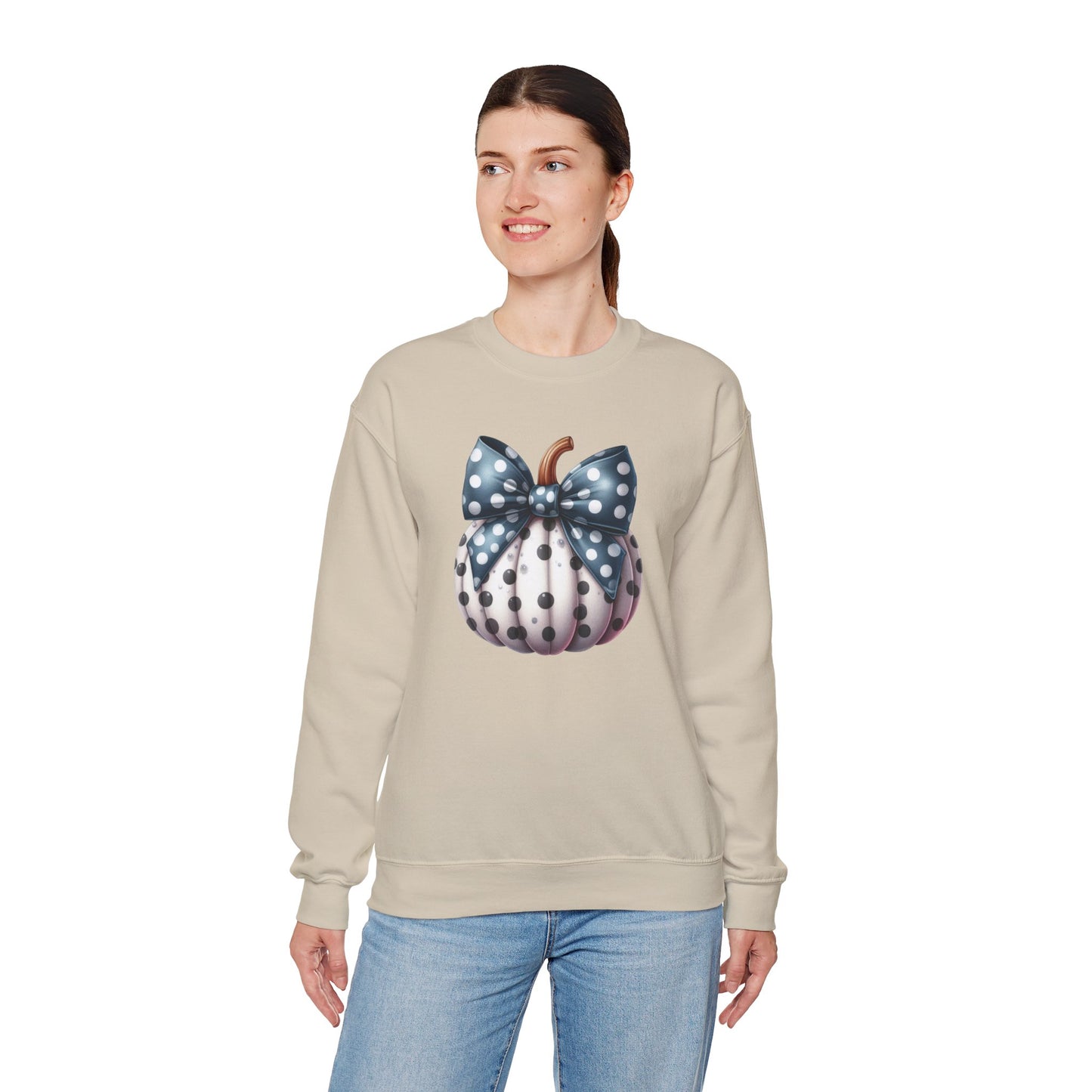 Polka Dot Pumpkin Charm Unisex Heavy Blend™ Crewneck Sweatshirt