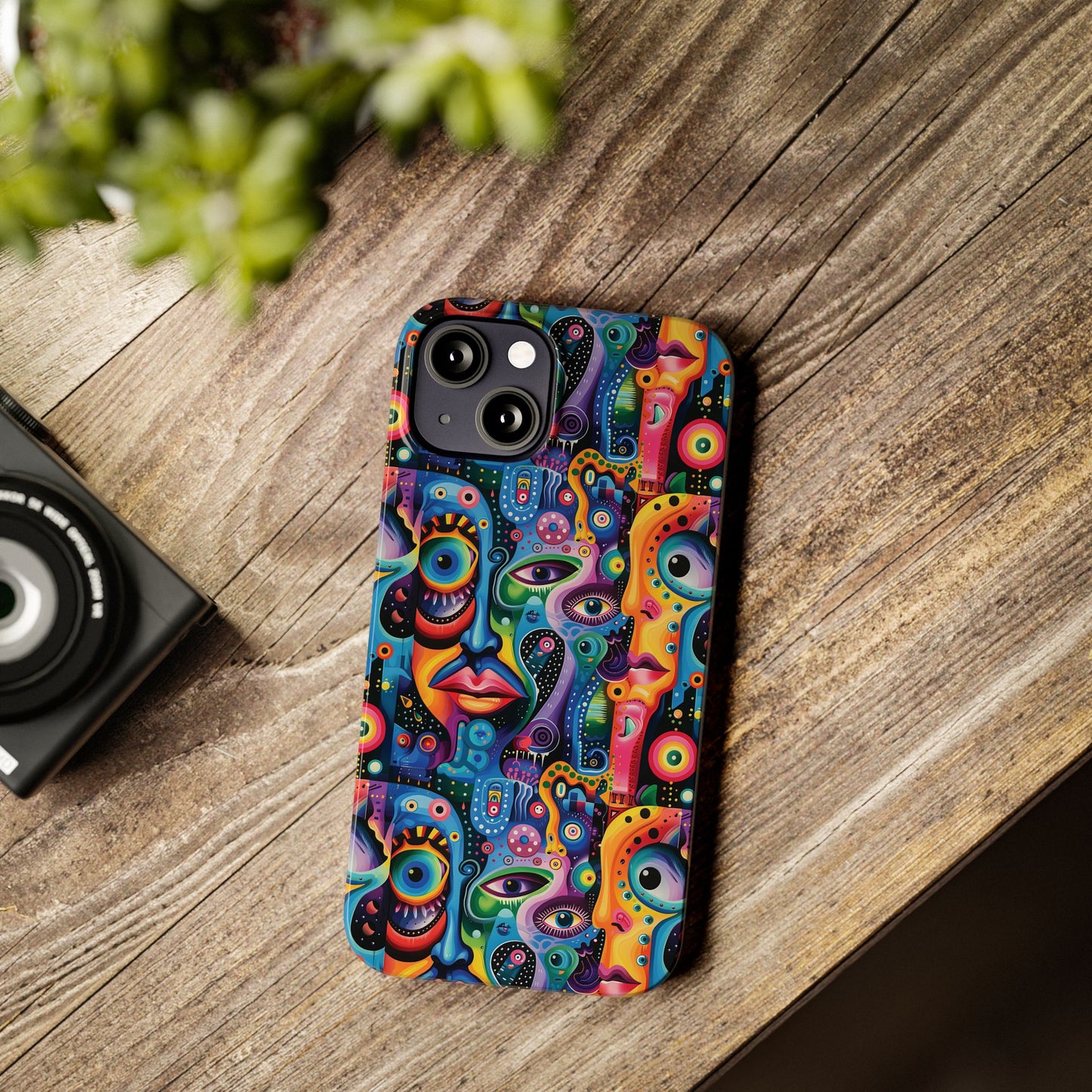 Psychedelic Visions Slim iPhone Case - Vibrant Design for Artistic Souls