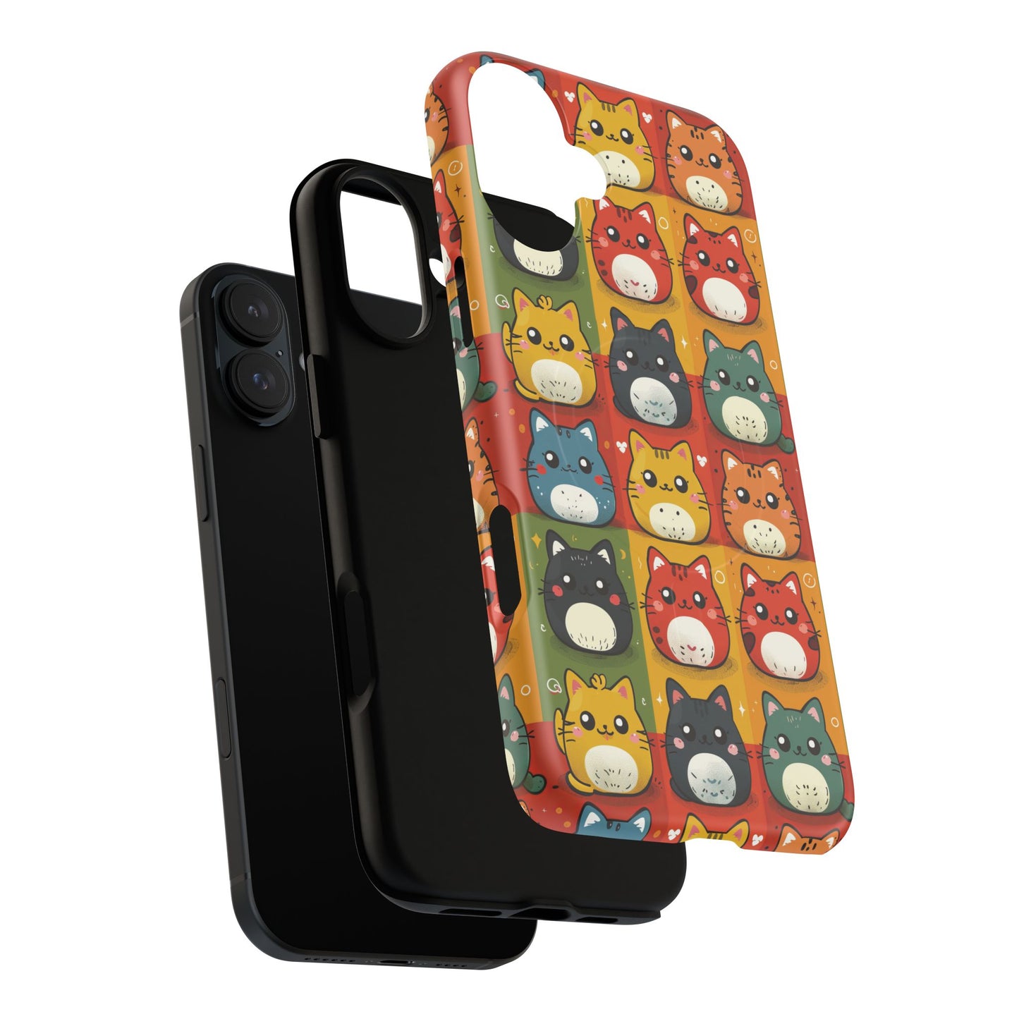 Cute Kawaii Cat iPhone Case, Tough Magnetic iPhone Case, Animal Lover Gift, Kawaii iPhone Cover, Fun Cat Design