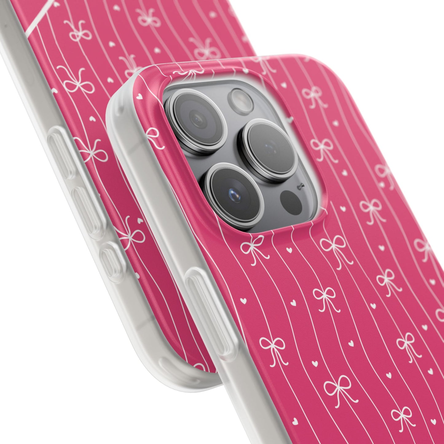 Personalized Pink Bow Coquette Slim Flexi iPhone and Samsung Cases — Custom Name or Affirmation