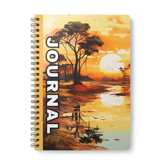 Sunset Landscape Journal - A5 Notebook for Nature Lovers, Eco-Friendly Sketchbook, Travel Diary, Gift for Writers, Inspirational Note-taking