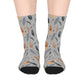 Whispering Feathers Grey Mid-Length Socks