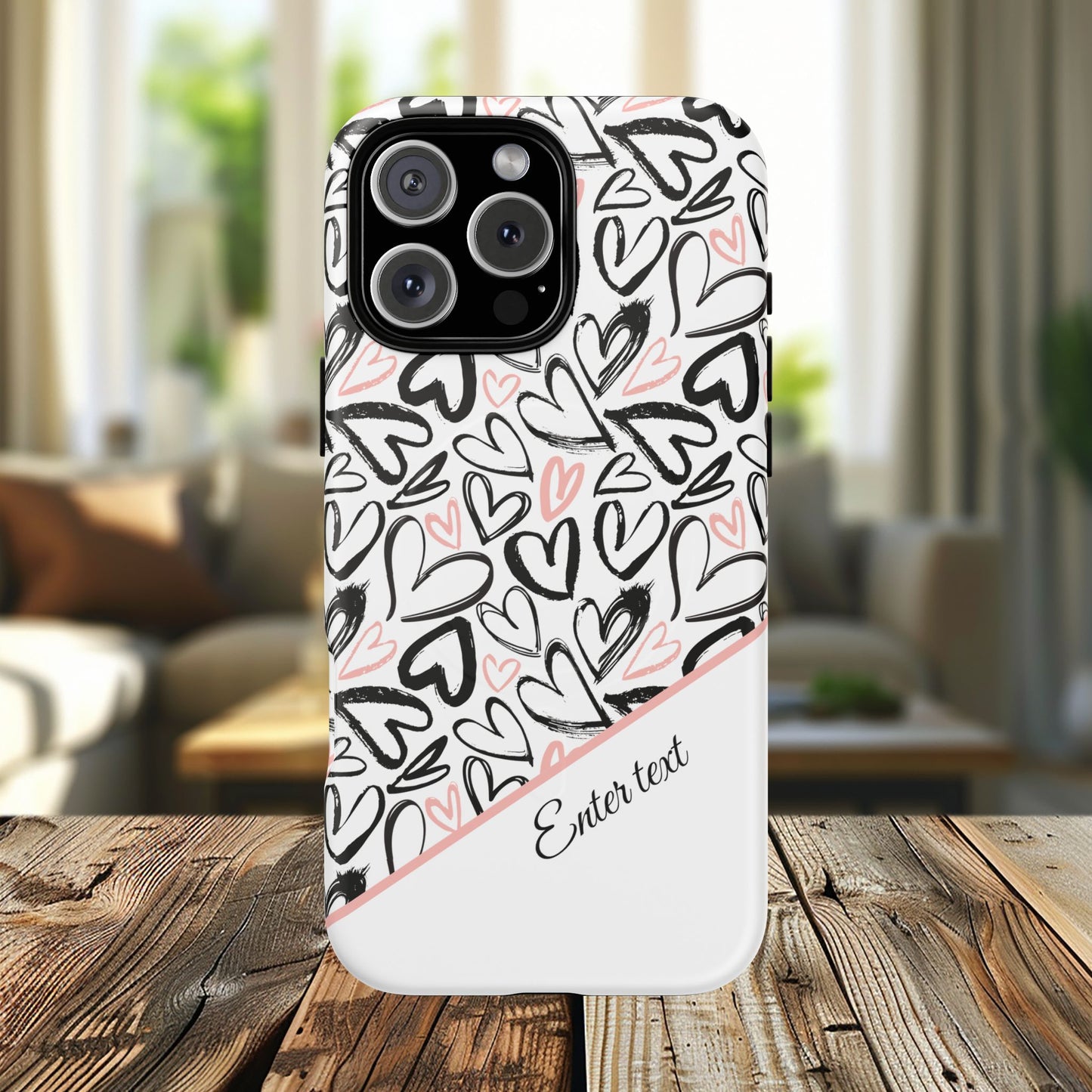 Heart Scribbles Tough Magnetic MagSafe®Case - Cute, Stylish, Gifts for Her, Love, Valentine's Day,  iPhone® 13, 14, 15, 16, 17, Pro, Pro Max, Plus Cases.