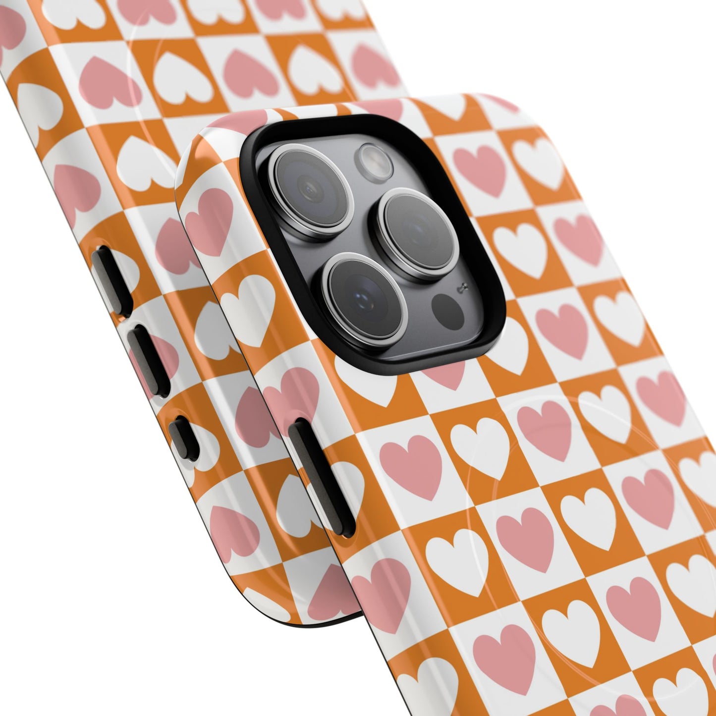 Heart Pattern Magnetic iPhone Case, Valentine Gift, Cute iPhone Accessory, Durable Case for Lovers, Custom iPhone Skin, Sweetheart Case