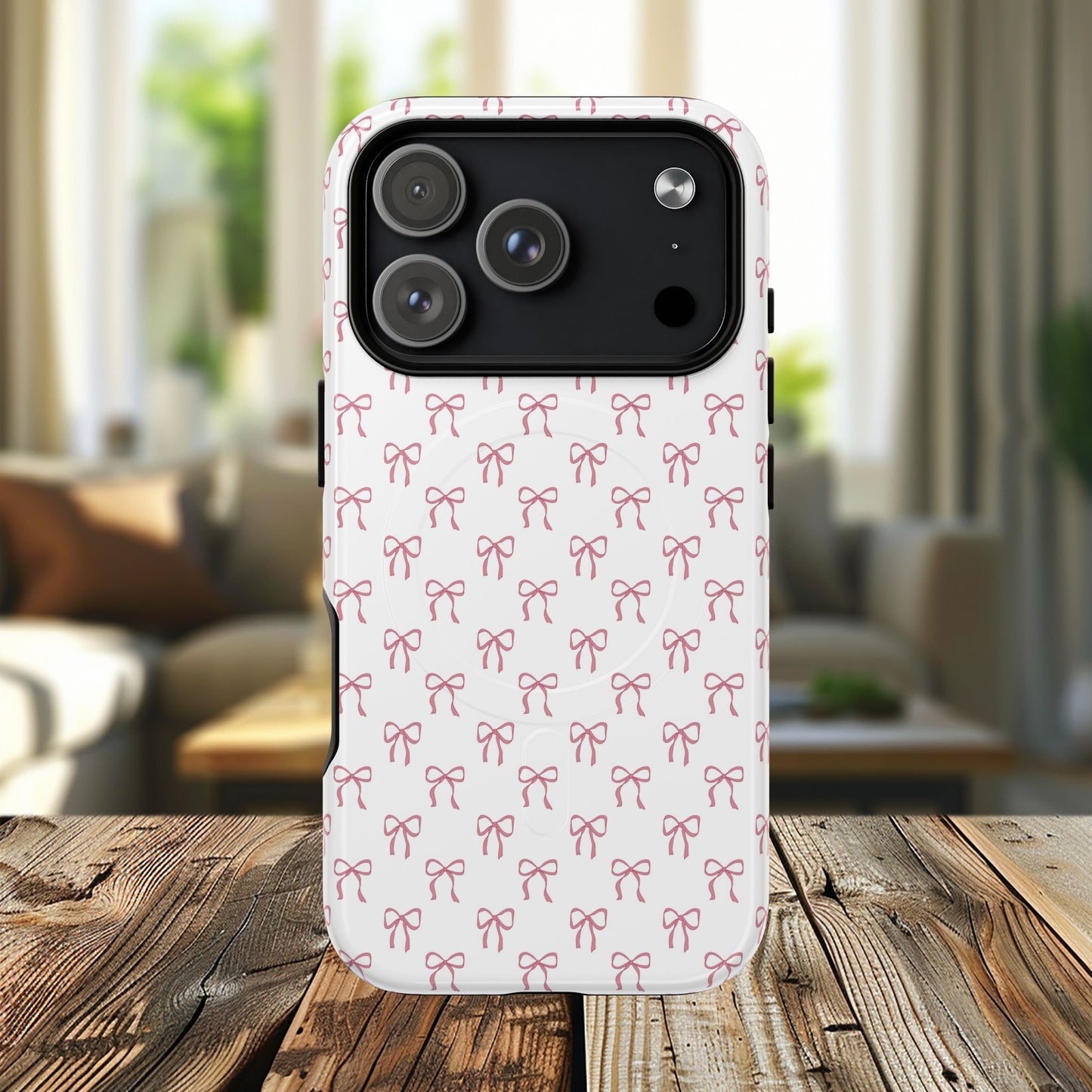 Blush Coquette Bow Bliss Magnetic iPhone Cases, Gift for Her, Cute iPhone Accessories, Fun Personalized Cases, Stylish Tech Gifts, Birthday Present