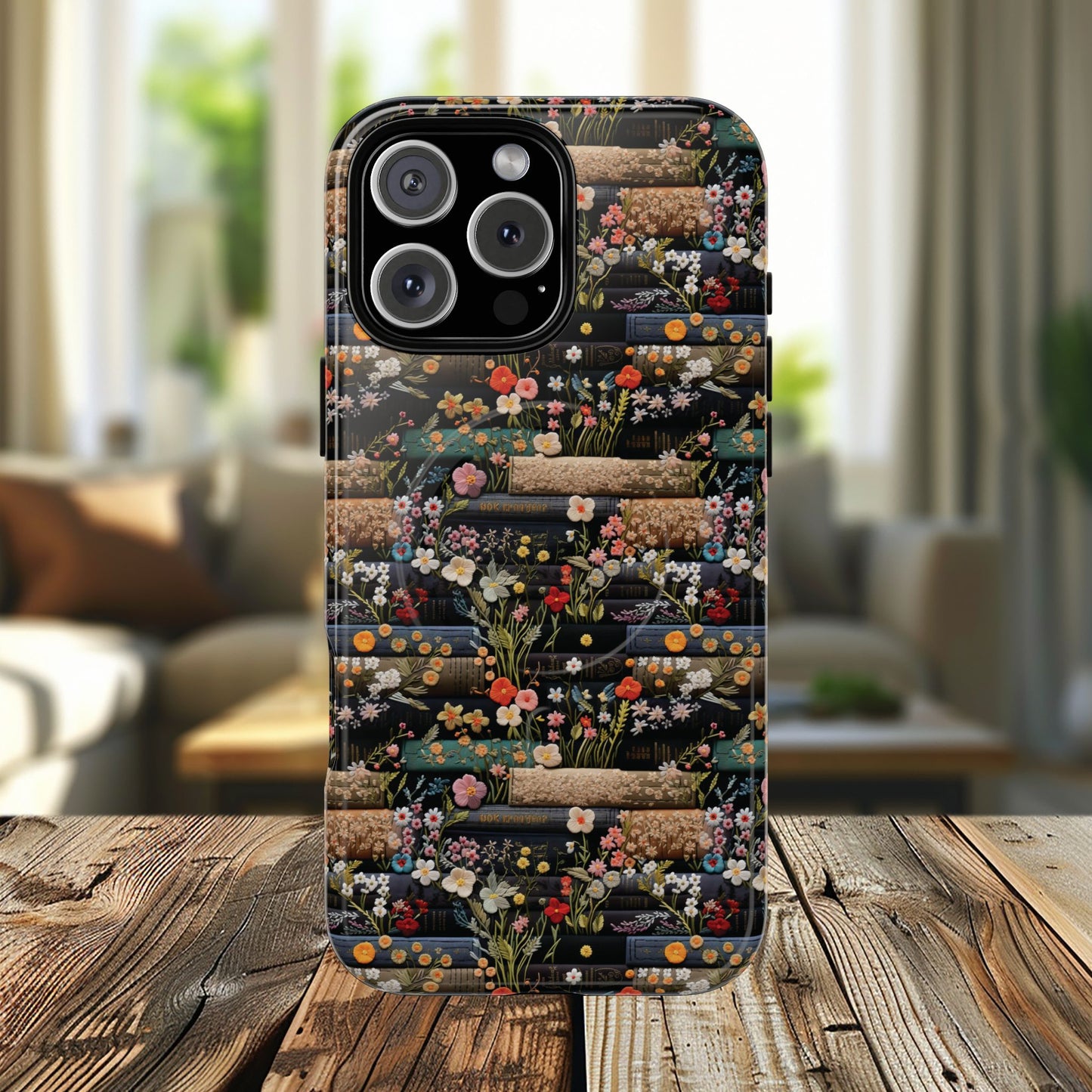 Floral Library Dreams Tough iPhone Magnetic Cases, Stylish Protective Cover, Customizable Gift for Nature Lovers, Festive Accessory for iPhone
