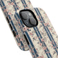 Victorian Rose Stripe iPhone Case, Tough Magnetic Cases for Stylish Protection, Flower Pattern iPhone Cover, Trendy Gift Idea for Her