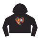 Patchwork Hearts Women’s Cropped Hooded Sweatshirt