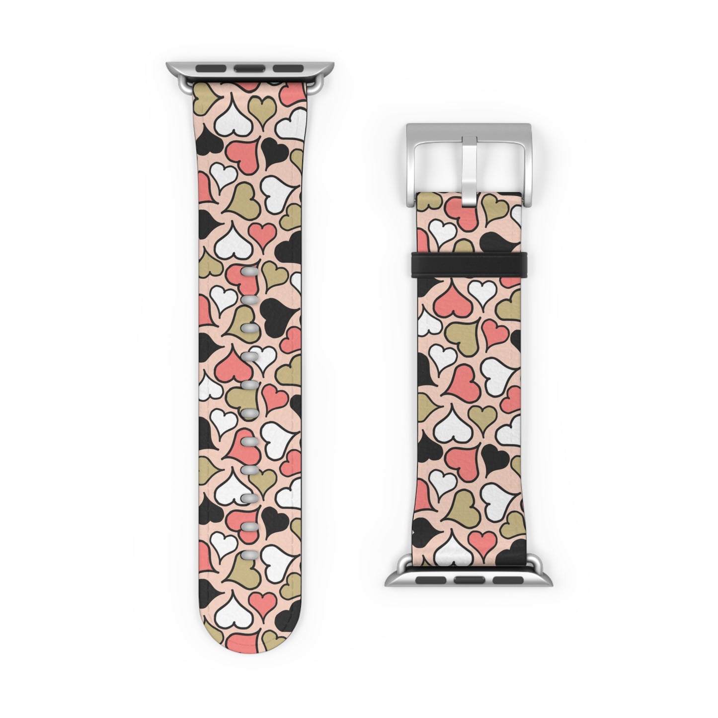Love Heart Pattern Watch Band for Women - Stylish Apple Watch Strap