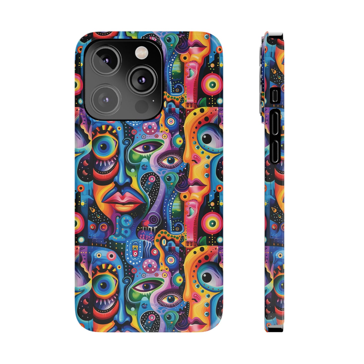 Psychedelic Visions Slim iPhone Case - Vibrant Design for Artistic Souls