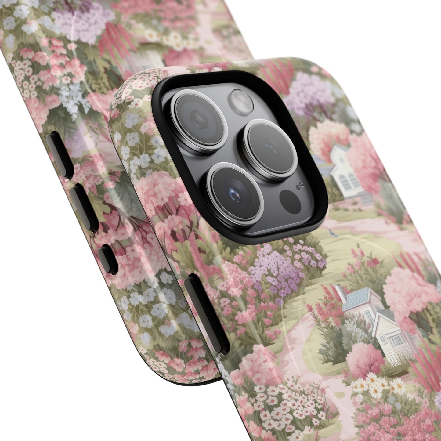 Whispers of Spring Lane Tough iPhone Magnetic Case, Floral iPhone Protection, Gift for Nature Lovers, Spring Accents, Durable Design, Customizable iPhone Cases