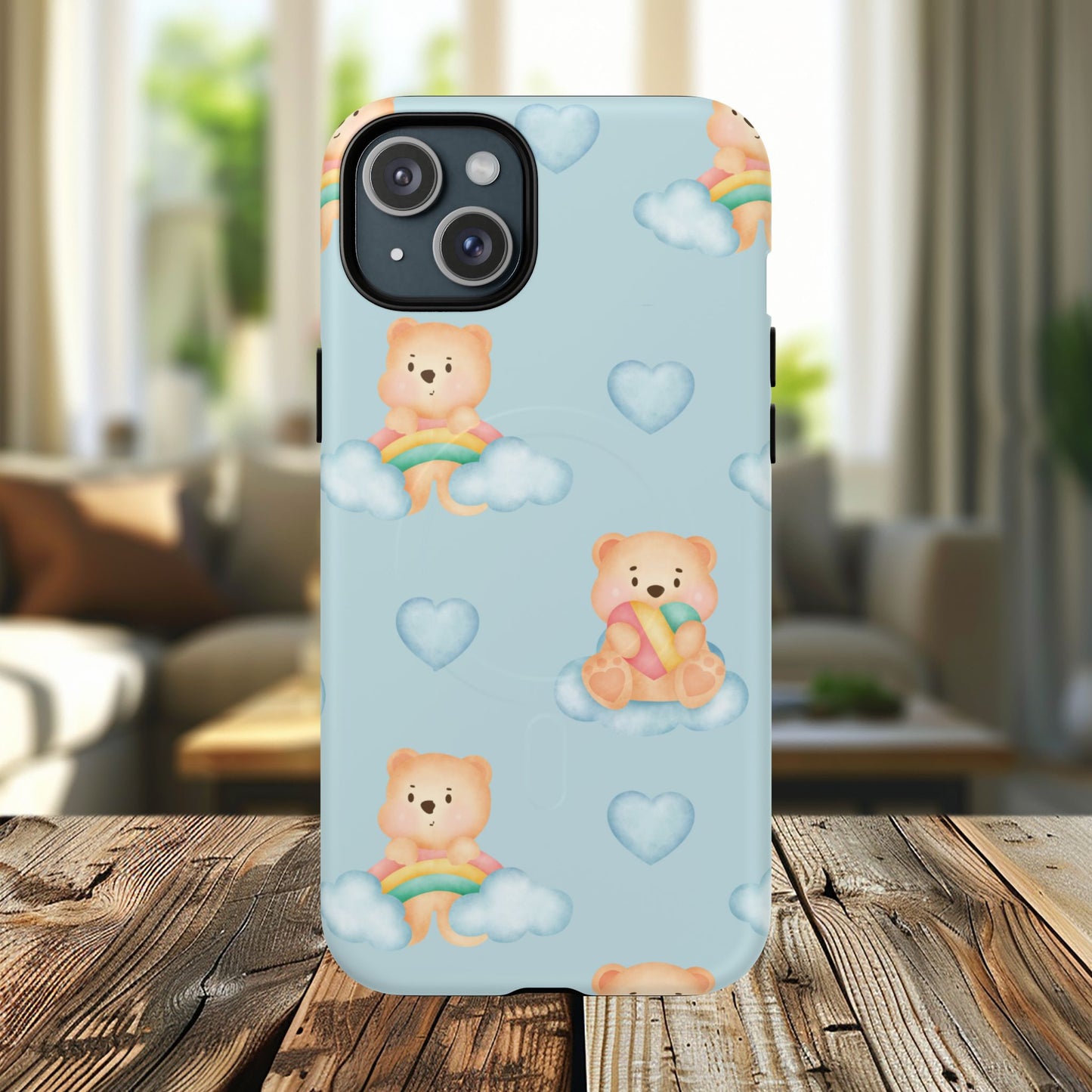 Cute Bear Magnetic iPhone Case, Kid-Friendly iPhone Cover, Stylish Cell Accessory, Gift for Kids, Durable Design for Any Occasion