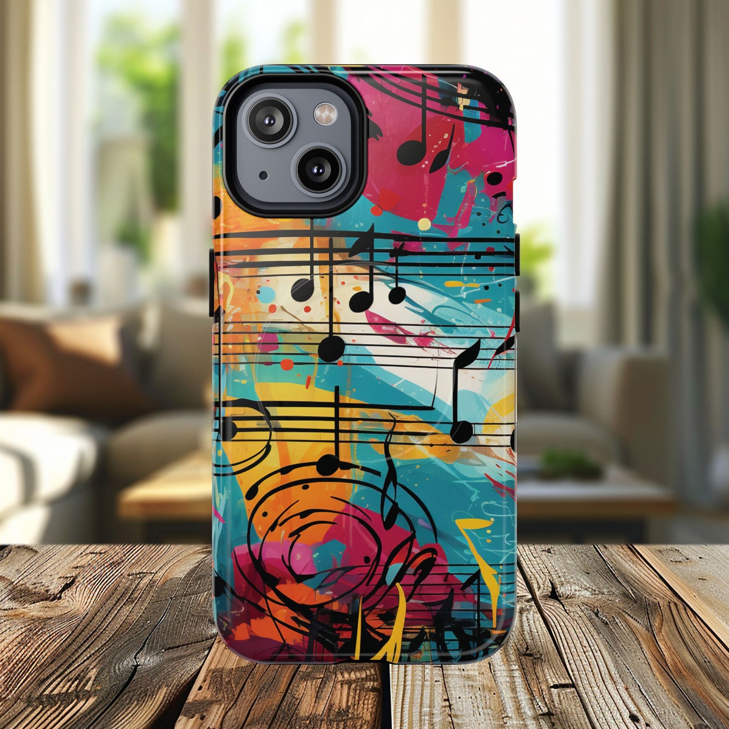 Vibrant Music Note Phone Case, Tough Magnetic Case, Music Lover Gift, Colorful Phone Accessory, Customizable Phone Cover, Unique Gift Idea