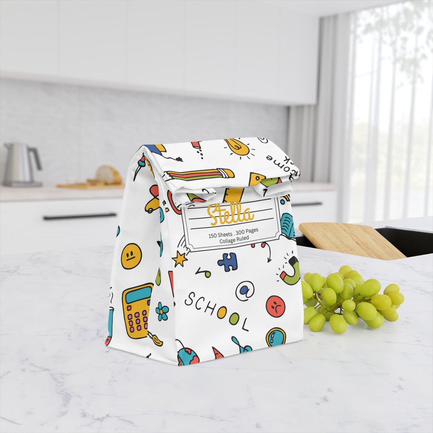 Custom Classroom Couture Composition Book Inspired Stylish Polyester Lunch Box for Kids - Perfect for School, Picnics, or Snacks | Personalized ABC Design, Back to School, Family [...]