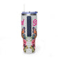40oz Floral Butterfly Tumbler — Personalized "Name and Affirmation" Vacuum Insulated Cup