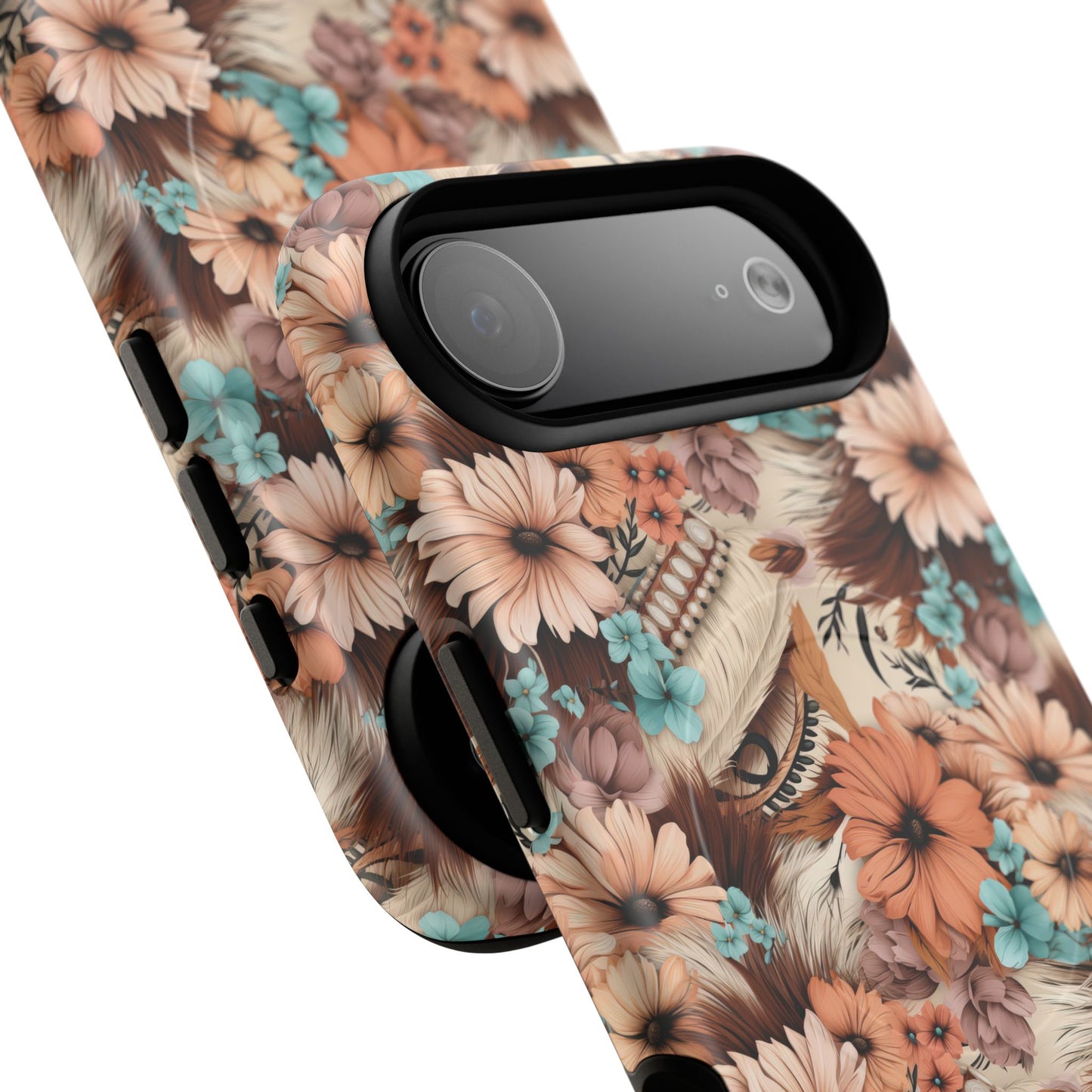 Spirit in Bloom Tough iPhone Magnetic Cases, Cute iPhone Accessories, Flower Design, Gifts for iPhone 14, 15, 16, 17, Pro Max, Boho Style, Western Style