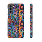 Psychedelic Visions Phone Case with Card Holder - Colorful and Stylish Design for Creatives