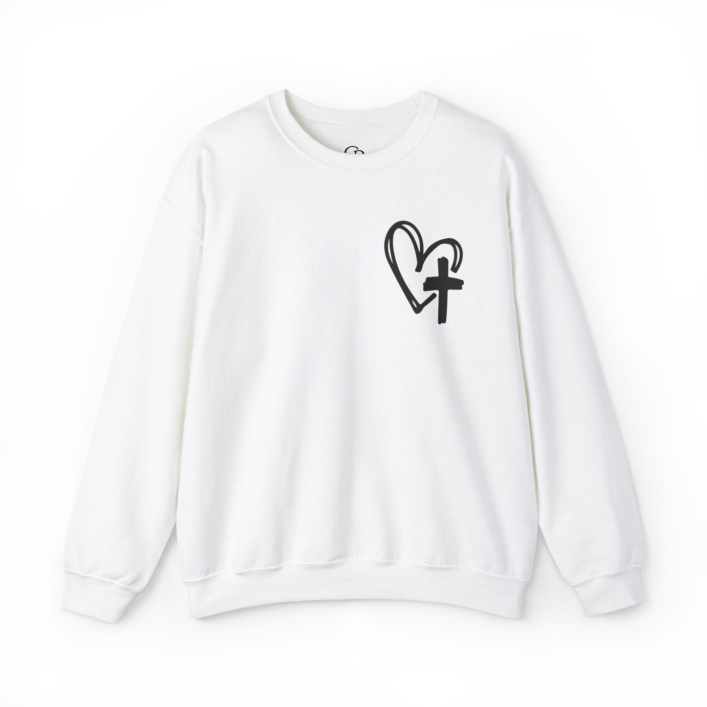 Faith and Floral Cross Unisex Heavy Gildan Blend™ Crewneck Sweatshirt.