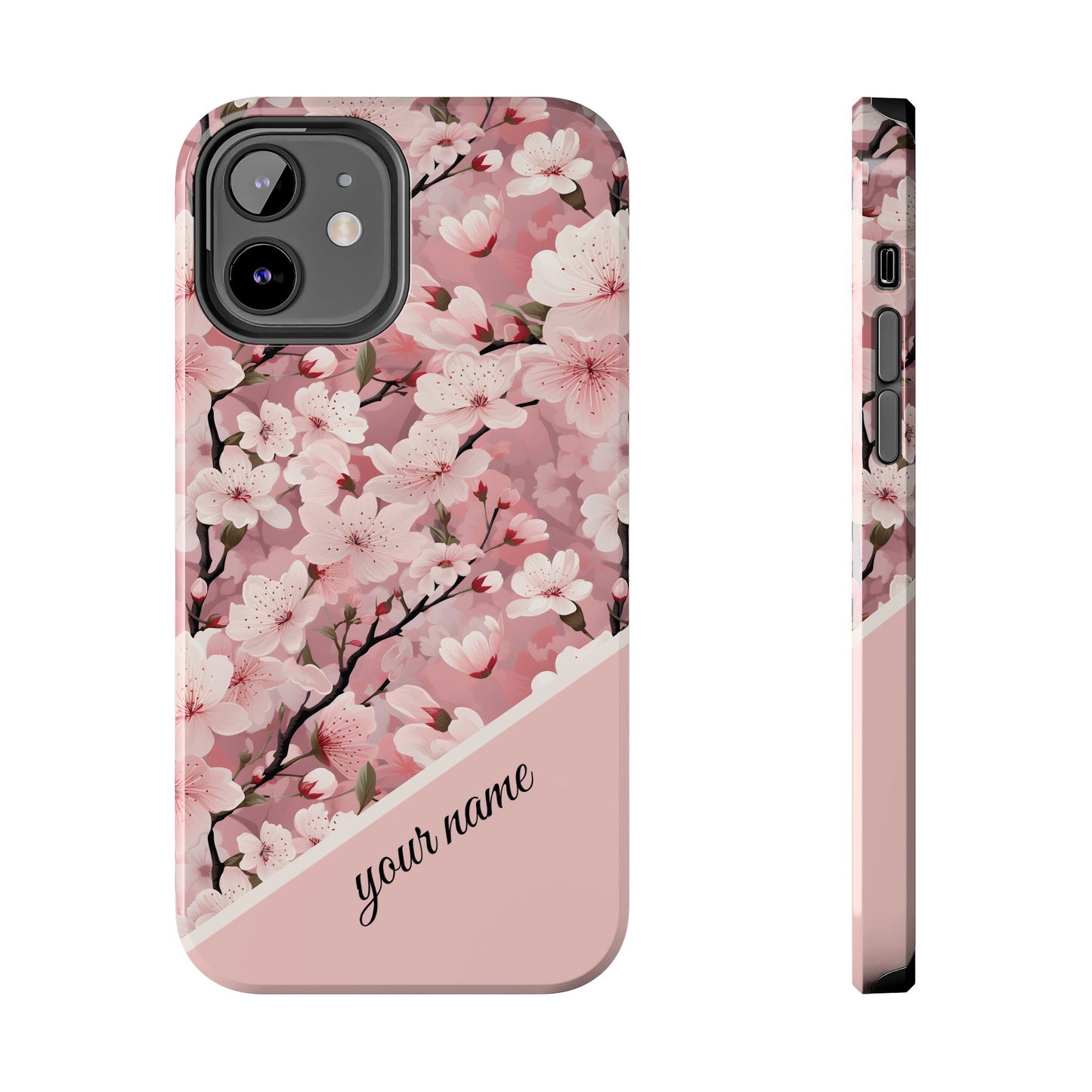 Personalized Cherry Blossom iPhone and Samsung Tough Phone Cases
