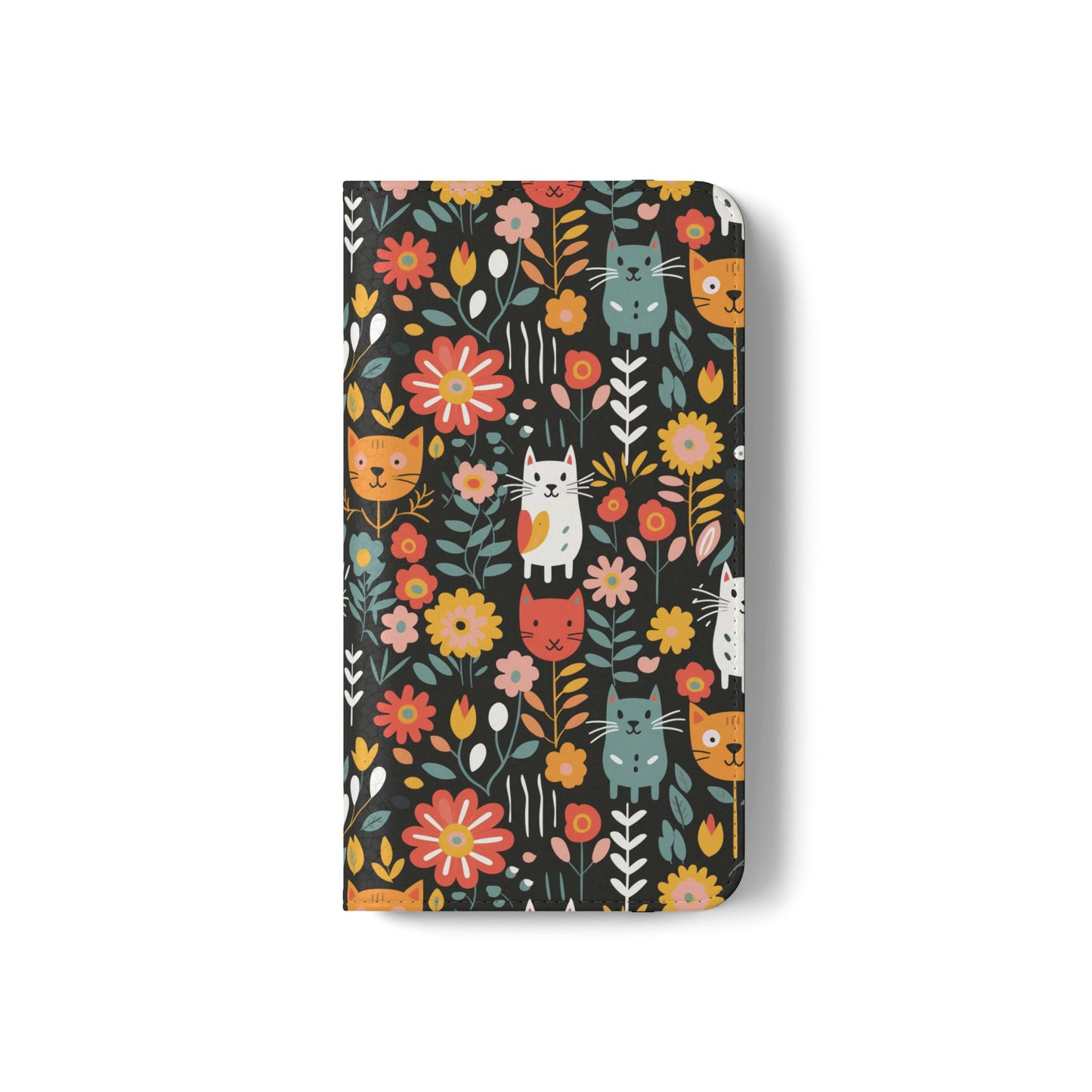 Whimsical Feline Garden iPhone and Samsung Flip Cases