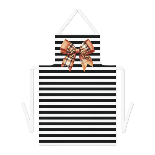 Striped Bow Chef Apron with Loop & Ties