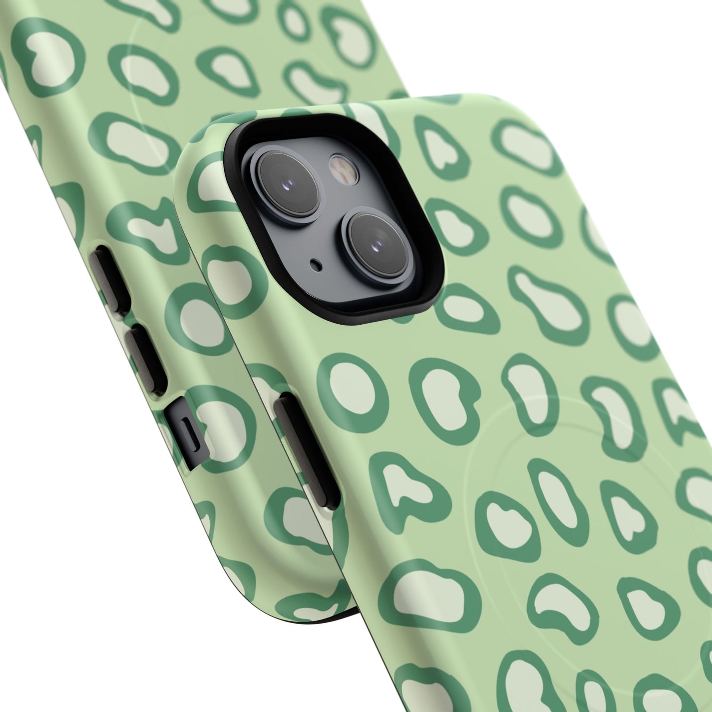 Chic Leopard Print iPhone Cases | Tough Magnetic Cases, iPhone Protection, Animal Print, Stylish Tech Accessories, Green iPhone Case