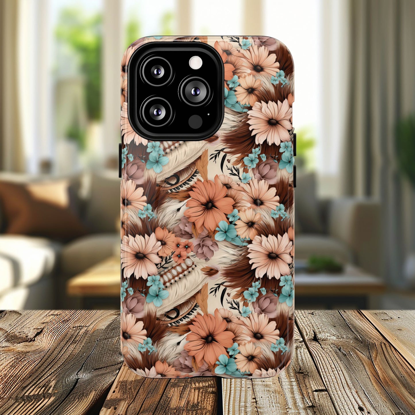 Spirit in Bloom Tough iPhone Magnetic Cases, Cute iPhone Accessories, Flower Design, Gifts for iPhone 14, 15, 16, 17, Pro Max, Boho Style, Western Style