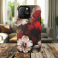 Crimson Noir Tough iPhone Magnetic Cases, Tough iPhone Protector, Stylish Floral Design, Gift for Her, Floral Accessories