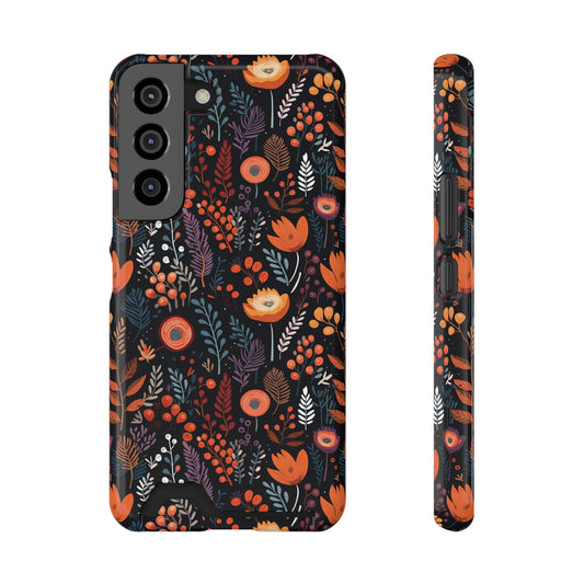 Autumn Bloom Samsung and iPhone Case With Card Holder