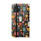 Whimsical Feline Garden iPhone and Samsung Flip Cases