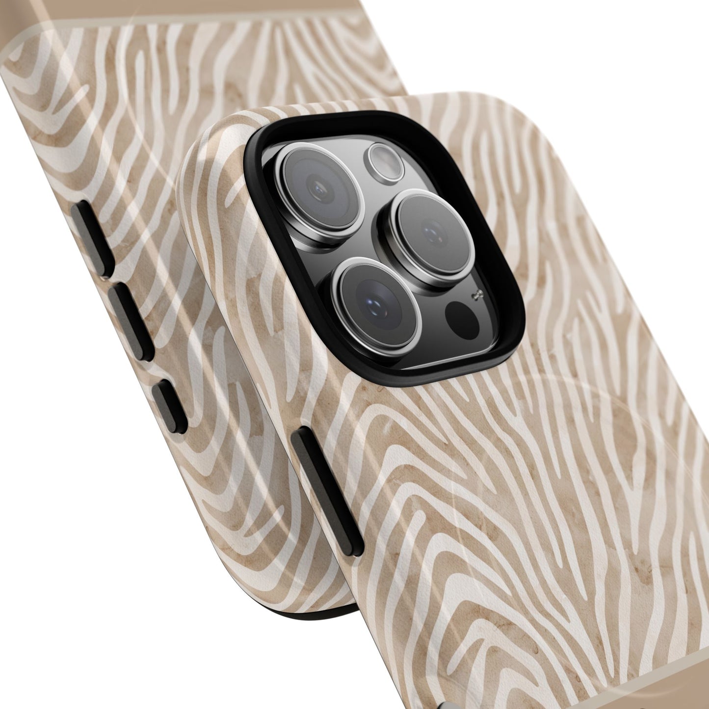 Personalized Zebra Animal Print Cover, Tough Magnetic MagSafe® iPhone® 13, 14, 15, 16, 17, Pro, Pro Max, Plus Cases (Custom Name).