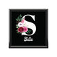 Personalized Floral Monogram Jewelry Box — Custom Name & Initial