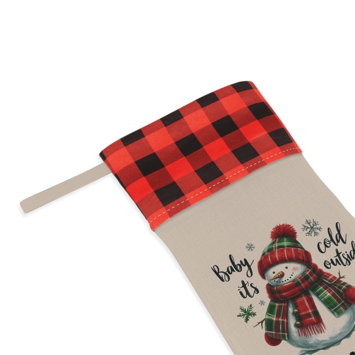 Personalized Burlap Christmas Stocking — Custom Name Holiday Stocking