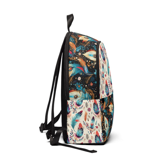 Ethereal Feathers Unisex Fabric Backpack