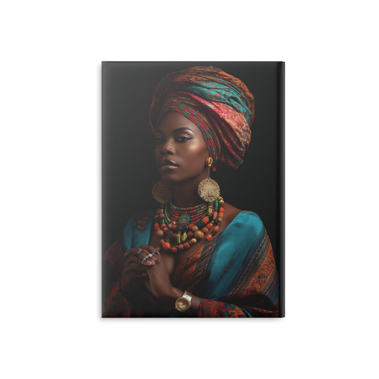 Regal African Elegance, Ethnic Beauty and Elegance Hardcover Notebook with Puffy Covers