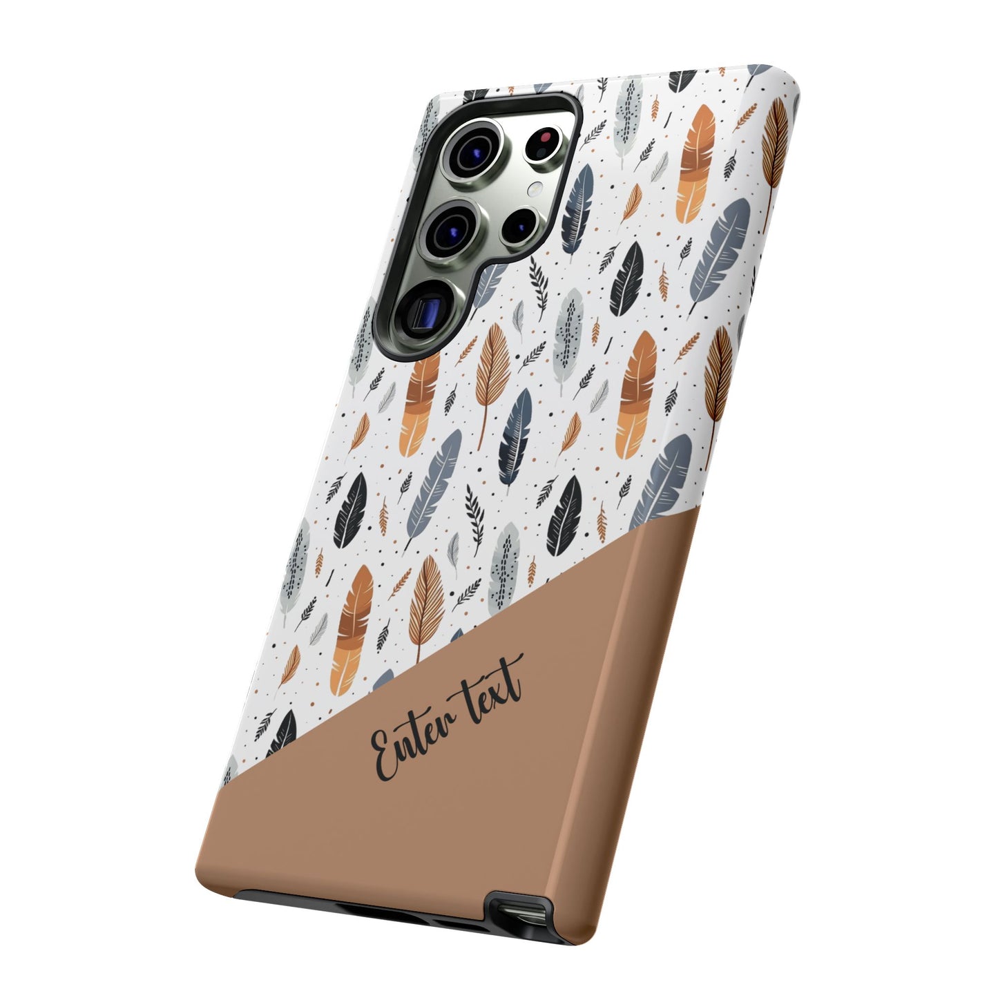 Personalized Whispering Feathers Tough Case — Dark Feather Protective Phone Case for Samsung & Google