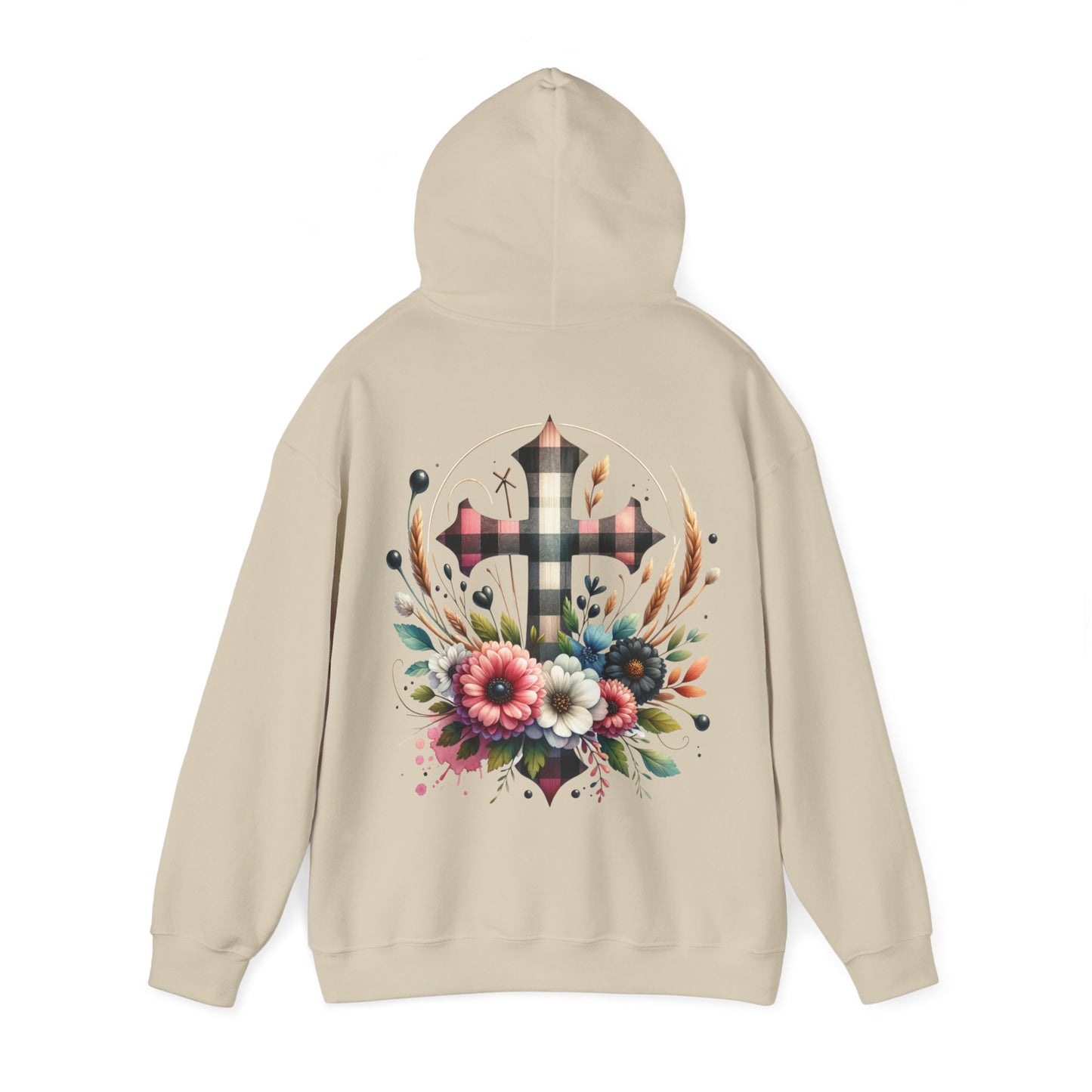 Faith and Floral Cross Unisex Gildan Hoodie Sweatshirt