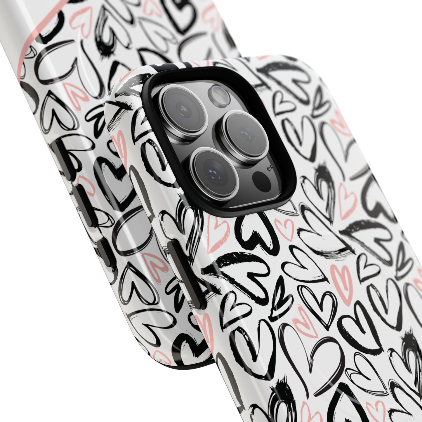 Heart Scribbles Tough Magnetic MagSafe®Case - Cute, Stylish, Gifts for Her, Love, Valentine's Day,  iPhone® 13, 14, 15, 16, 17, Pro, Pro Max, Plus Cases.