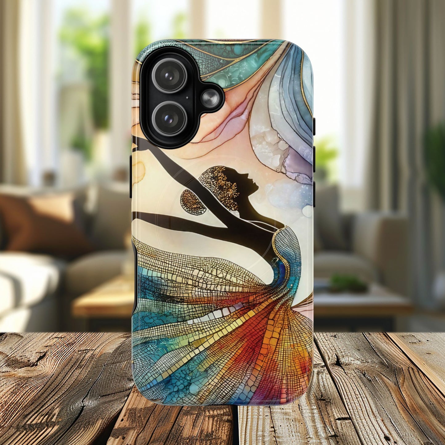 Artistic iPhone Case with Dancer Design, Tough Magnetic Case, Unique Gift for Dancers, Colorful iPhone Cover, Stylish Accessory.