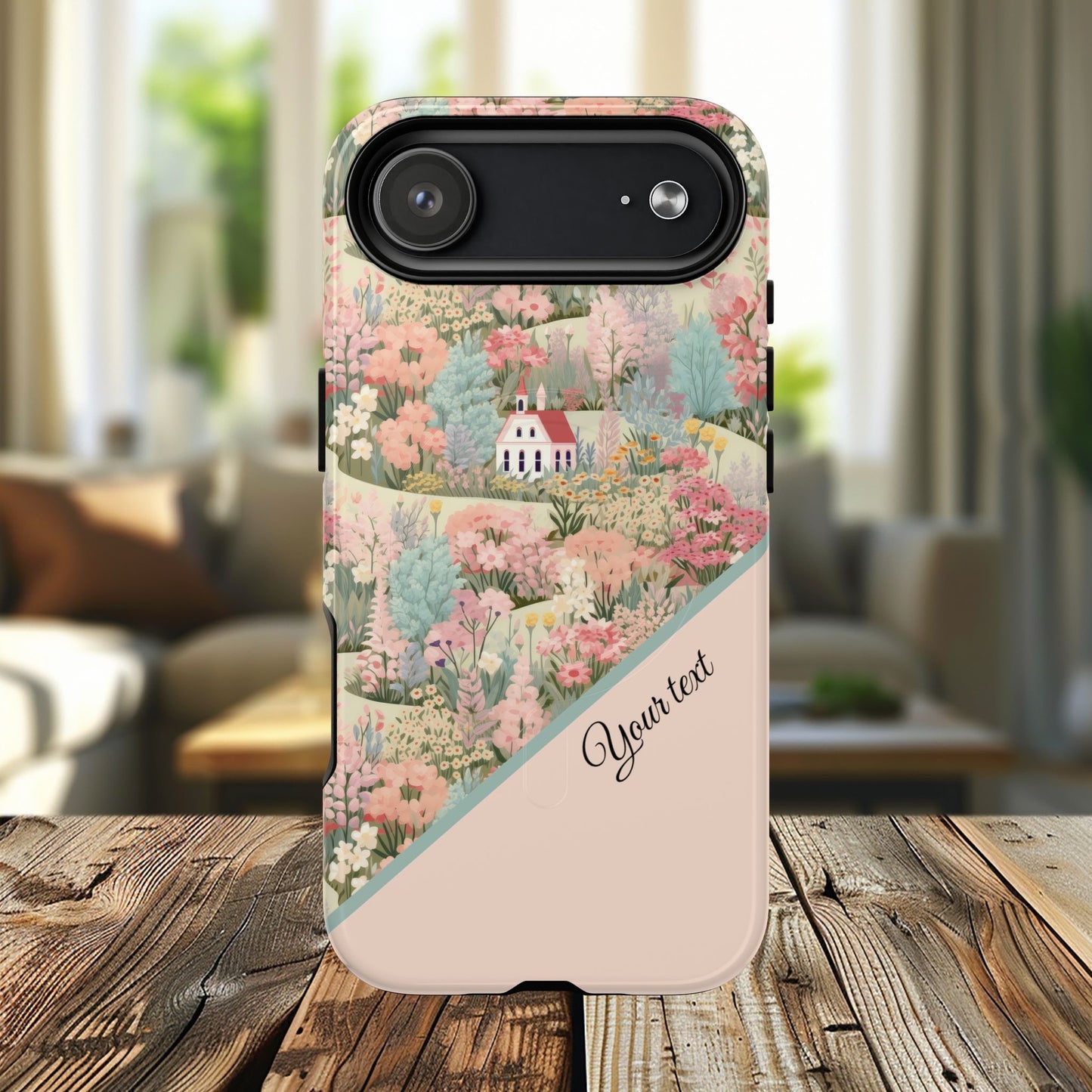 Blush Bloom Village Tough Magnetic MagSafe®Case, Durable Protection, Unique Gift for Nature Lovers,  iPhone® 13, 14, 15, 16, 17, Pro, Pro Max, Plus Cases.