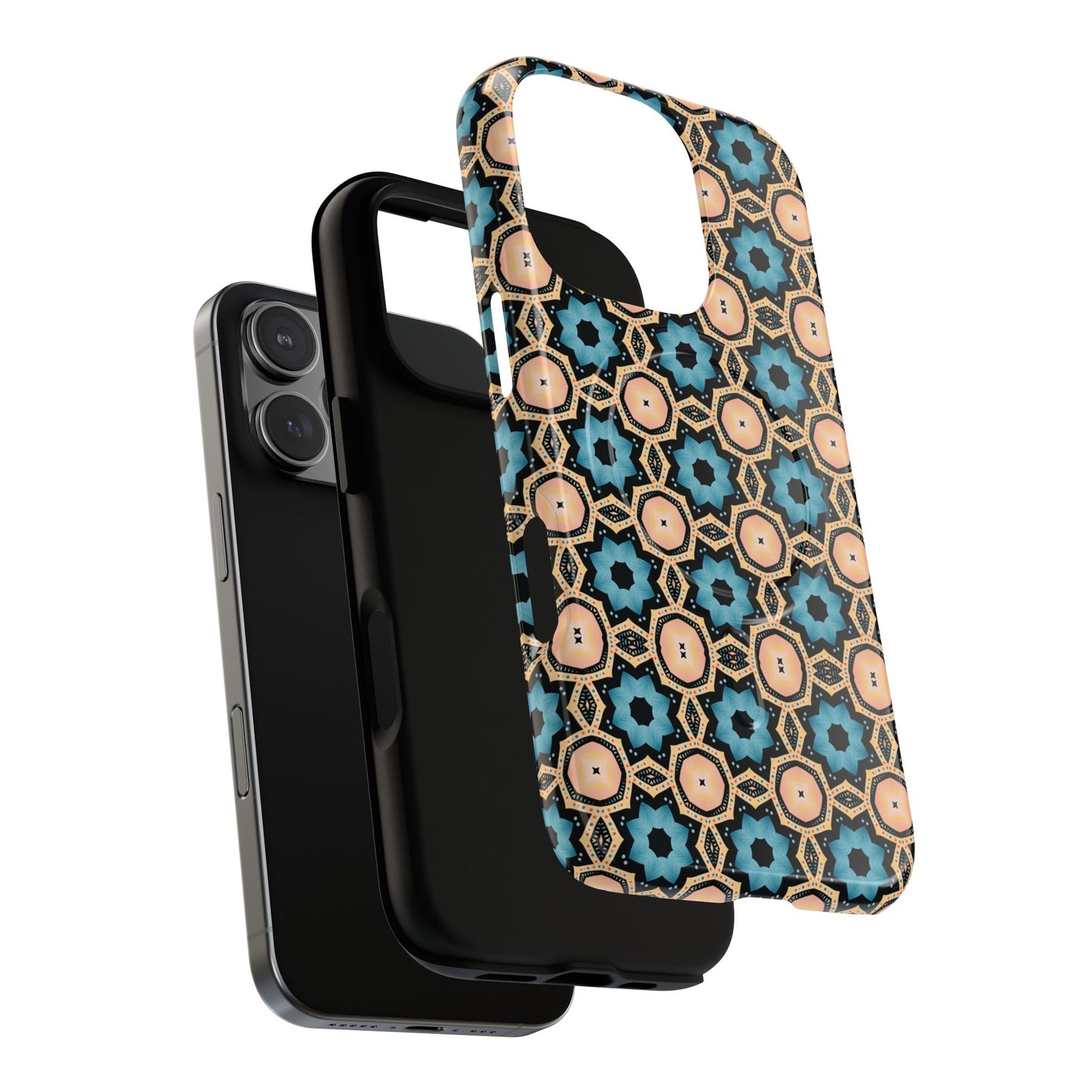 Sahara Star Mosaic Colorful Geometric iPhone Cases, Tough Magnetic iPhone Cases, Vibrant Design iPhone Cover, Durable iPhone Protection, Stylish Tech Accessories.