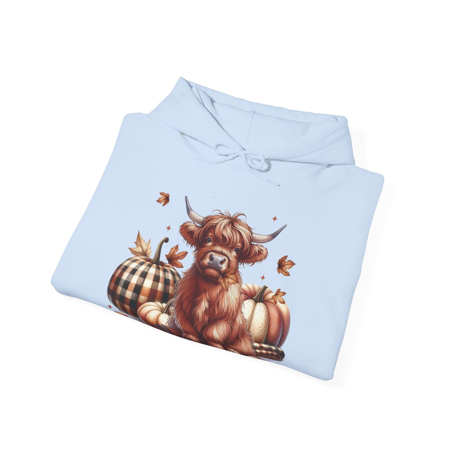 Autumn Highland Cow Charm Unisex Heavy Blend™ Hooded Sweatshirt