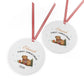 Personalized Capybara First Christmas Metal Ornament —2026 Holiday Keepsake